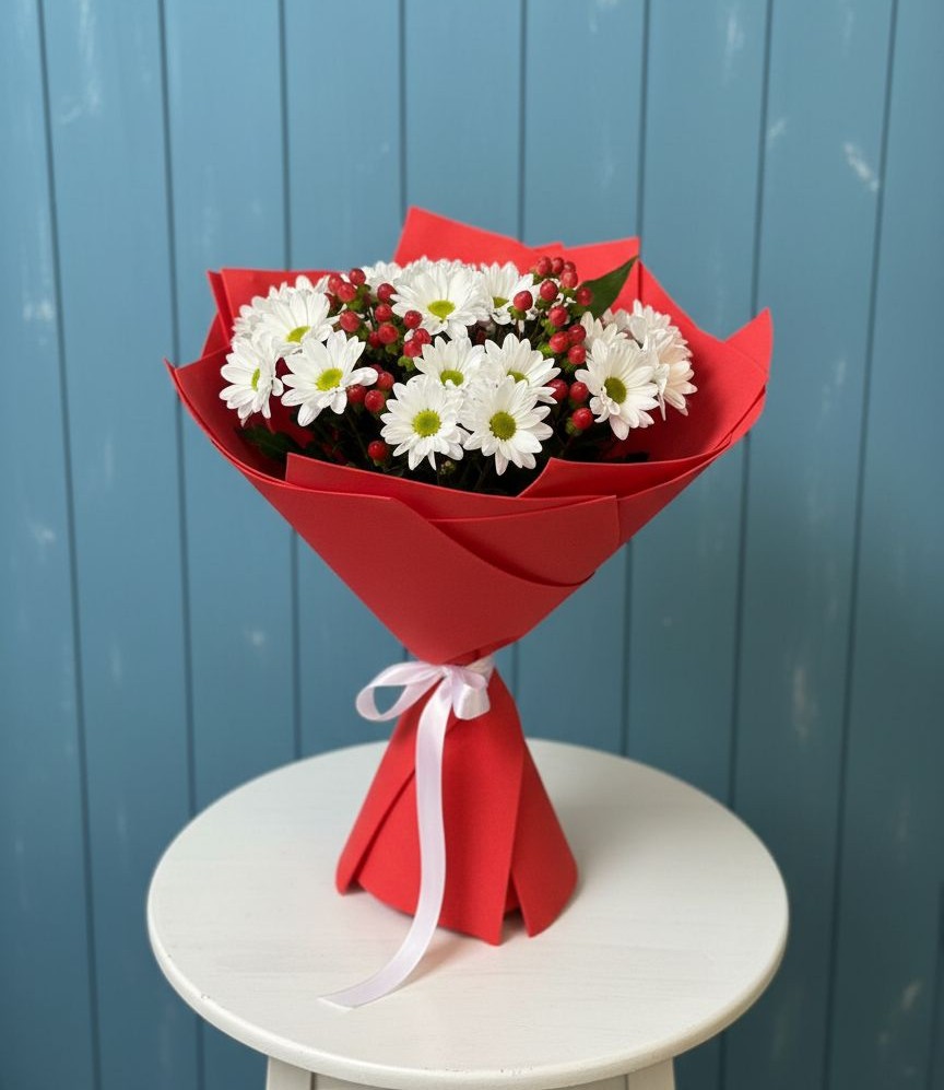 Букет цветов из: Хризантемы в Карате