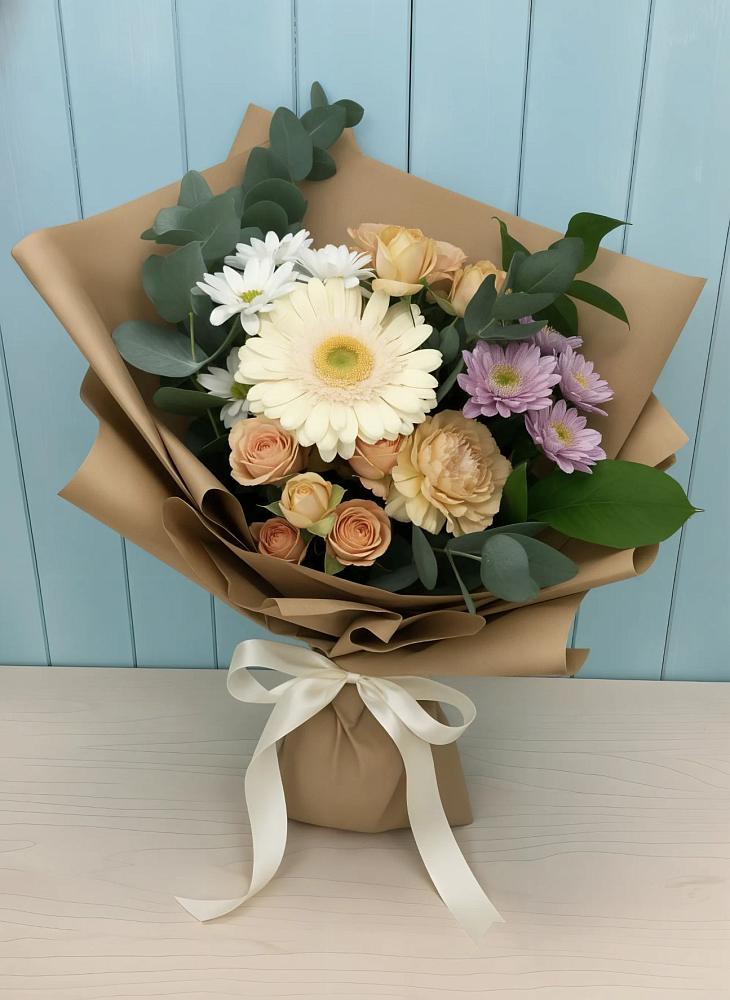Букет цветов из: Герберы и Хризантемы в Карате
