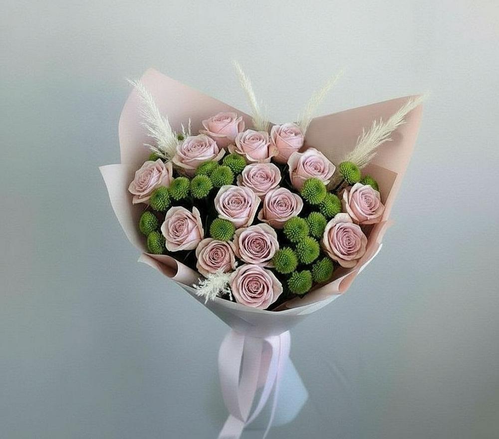 Букет цветов из: Розы и Хризантемы в Карате