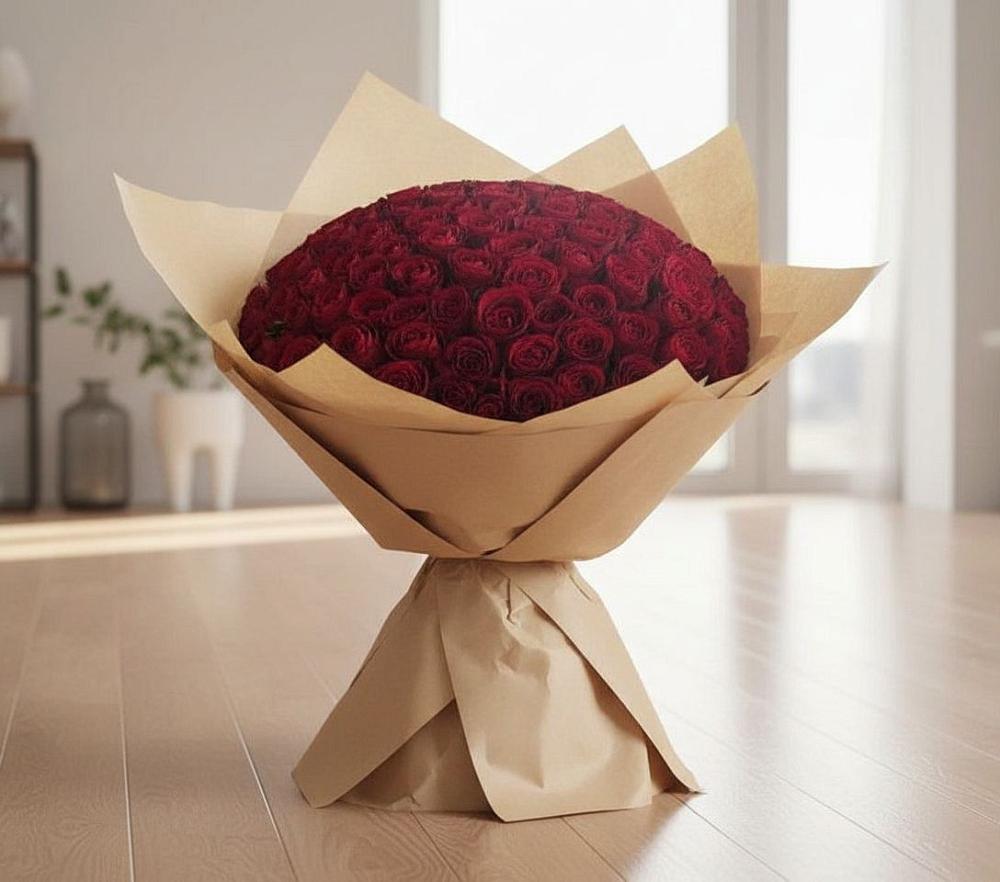 Букет 101 Красная роза в Карате